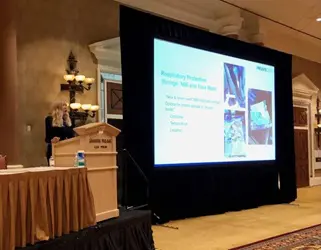 Mary McGoldrick speaking on infection control in home care and hospice.